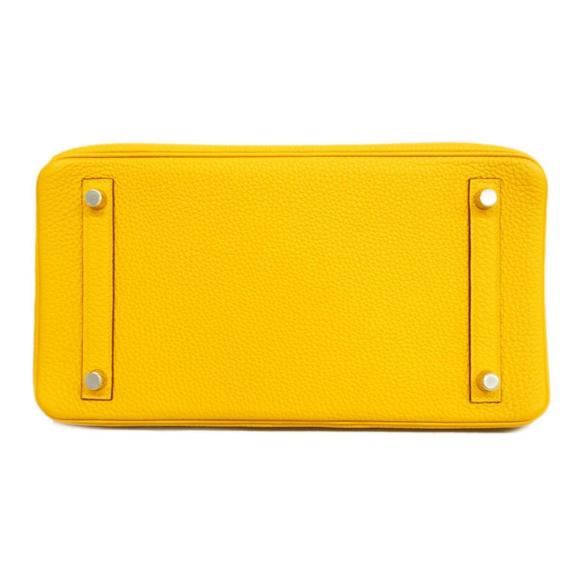 HERMES Handbag Birkin 30 C Engraved Togo Jaune Ambre Silver Hardware Ladies - Picture 3 of 6